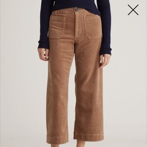 QUINCE Organic Stretch Corduroy Cropped Wide Leg Pants